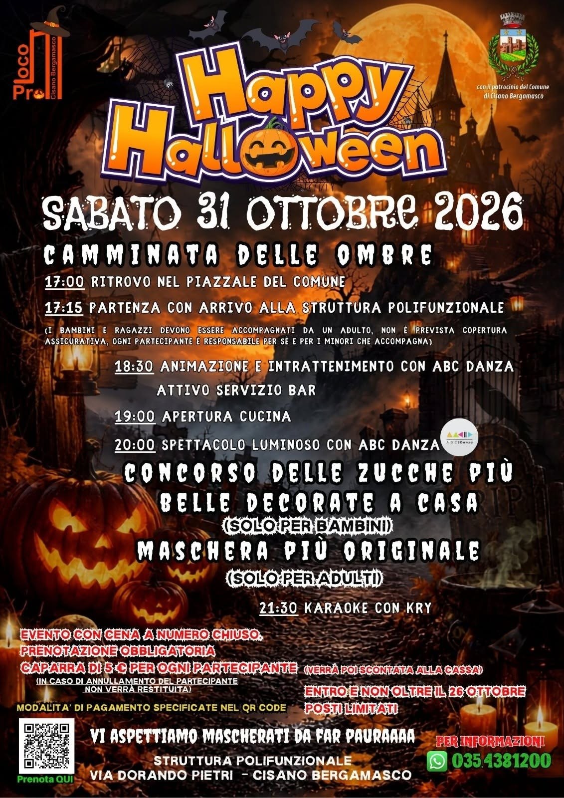 Locandina di Happy Halloween 2026, sabato 31 ottobre a Cisano Bergamasco